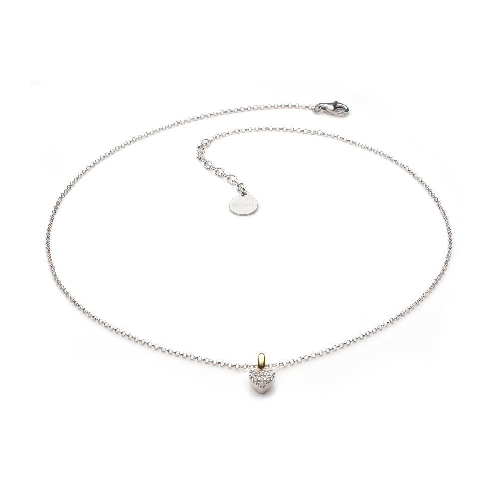 Unoaerre Collana in argento con cuore e zirconi | UNOAERRE Gioielli Offerte