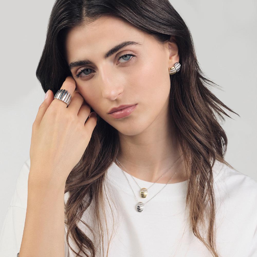Unoaerre Collana in argento bicolore e zirconi | UNOAERRE Gioielli Vendita Calda