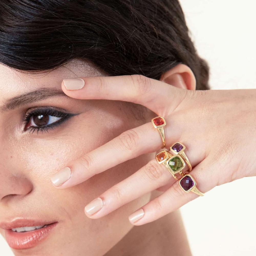 Unoaerre Anello donna argento e cristallo verde peridot | UNOAERRE Gioielli Vendita