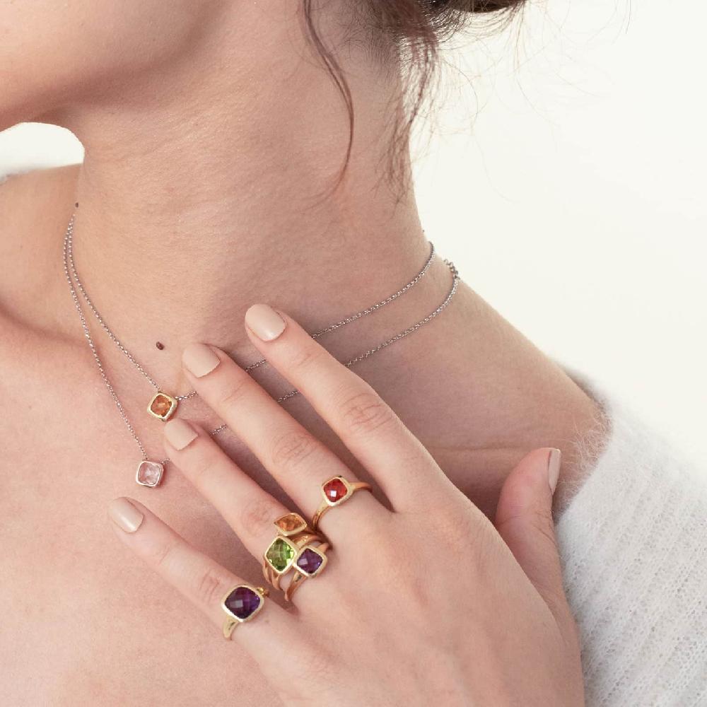 Unoaerre Anello donna argento e cristallo verde peridot | UNOAERRE Gioielli Vendita