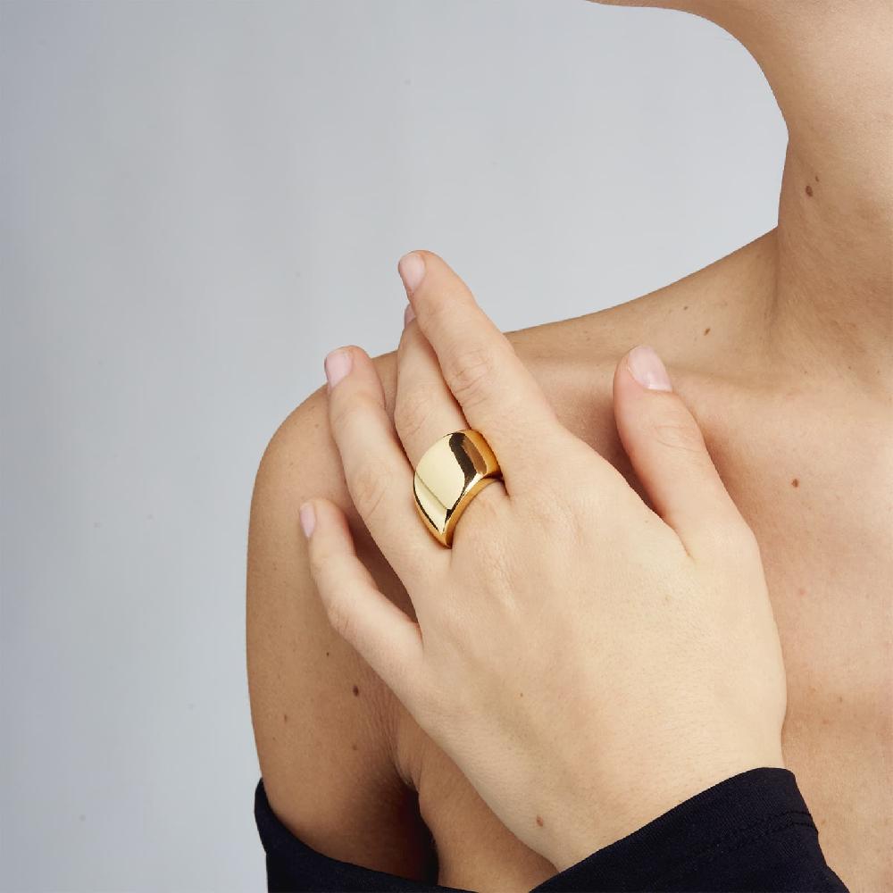 Unoaerre Anello in bronzo dorato a fascia | UNOAERRE Gioielli Vendita Economica