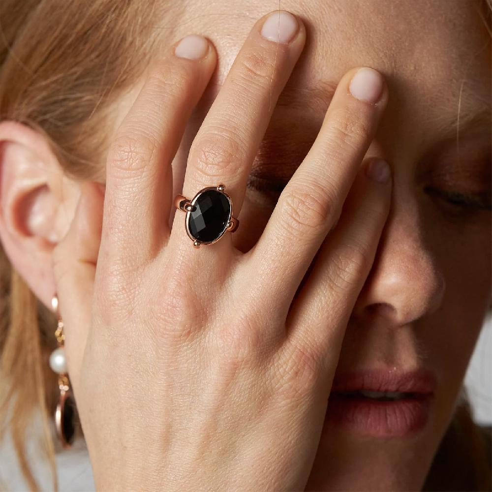 Unoaerre Anello con pietra nera | UNOAERRE Gioielli Negozi Online