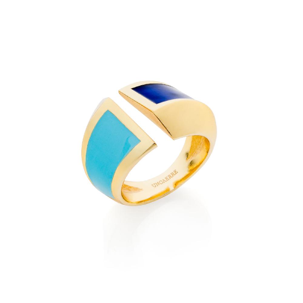 Unoaerre Anello a fascia smalto azzurro | UNOAERRE Gioielli Promozione Limitata