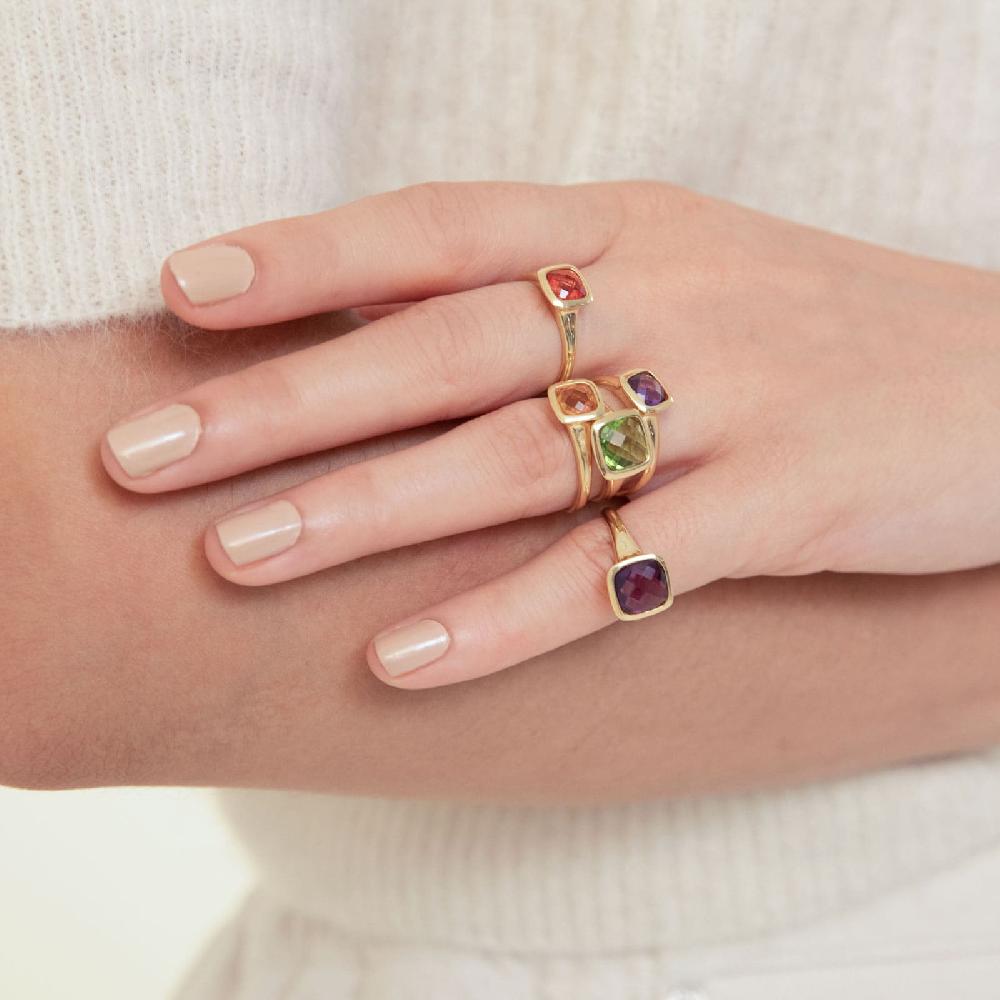 Unoaerre Anello donna argento e cristallo citrino | UNOAERRE Gioielli Presa