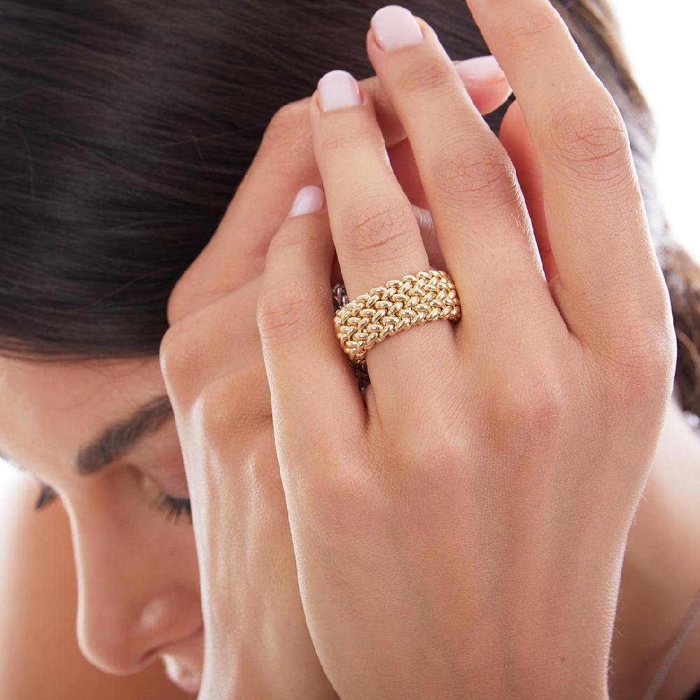 Unoaerre Anello in argento dorato a fascia | UNOAERRE Gioielli Sconto