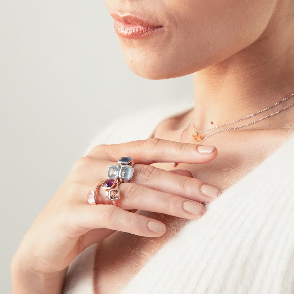 Unoaerre Anello donna Unoaerre in argento e cristallo Acquamarina | UNOAERRE Gioielli Vendita