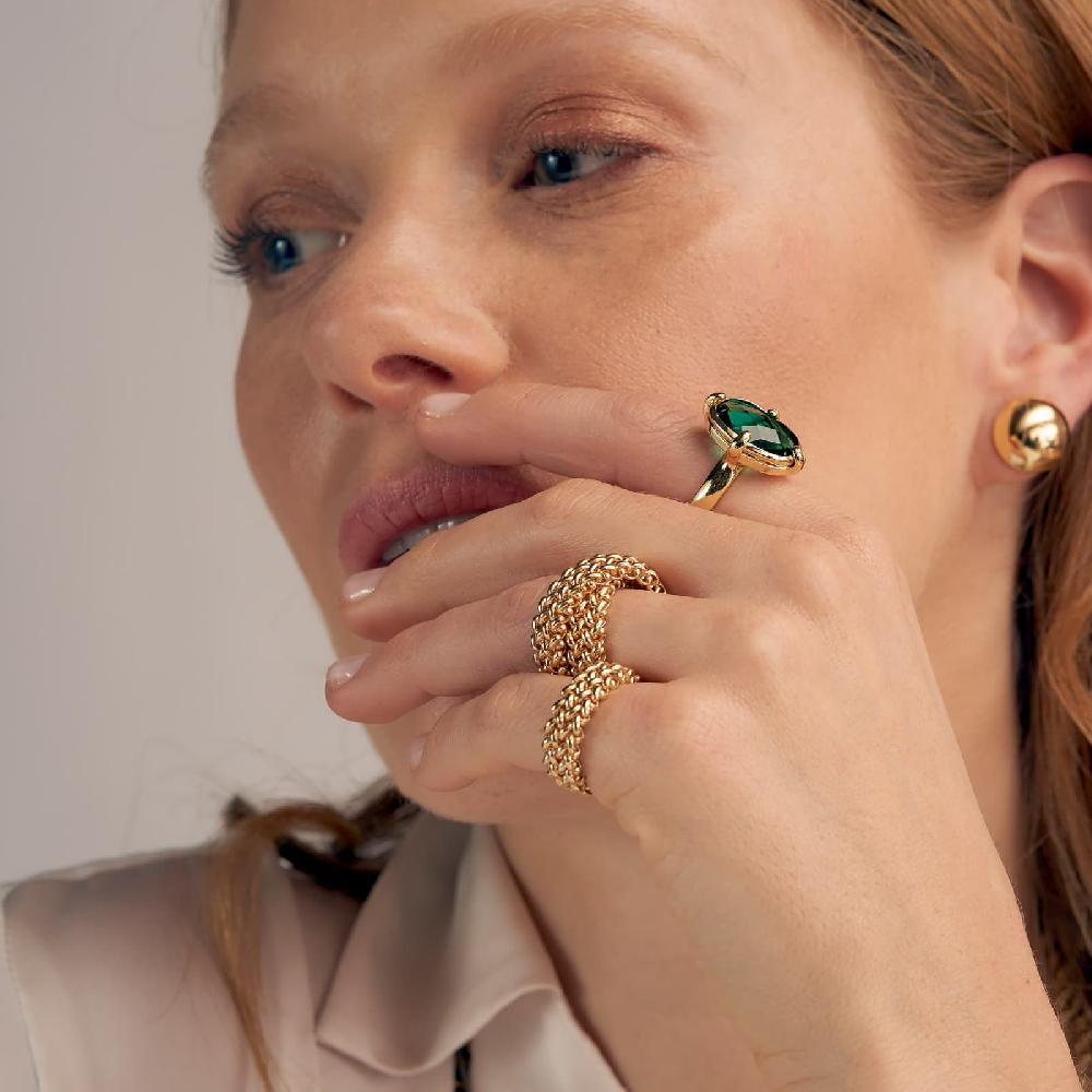 Unoaerre Anello con pietra verde | UNOAERRE Gioielli Presa