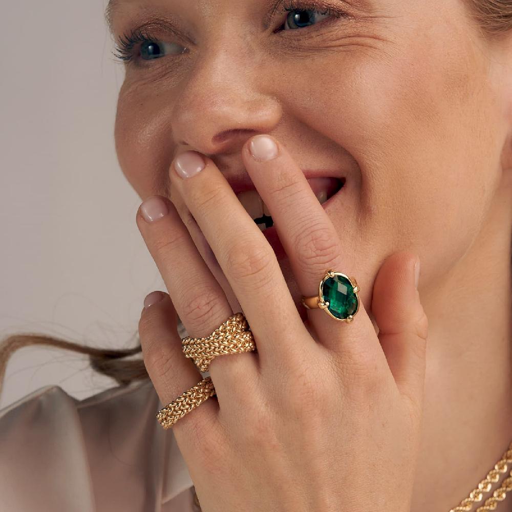 Unoaerre Anello con pietra verde | UNOAERRE Gioielli Presa