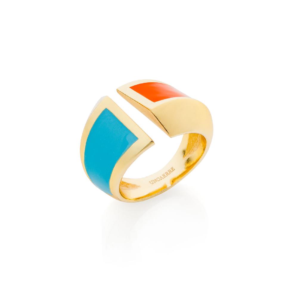 Unoaerre Anello a fascia smalto bicolore | UNOAERRE Gioielli Offerta