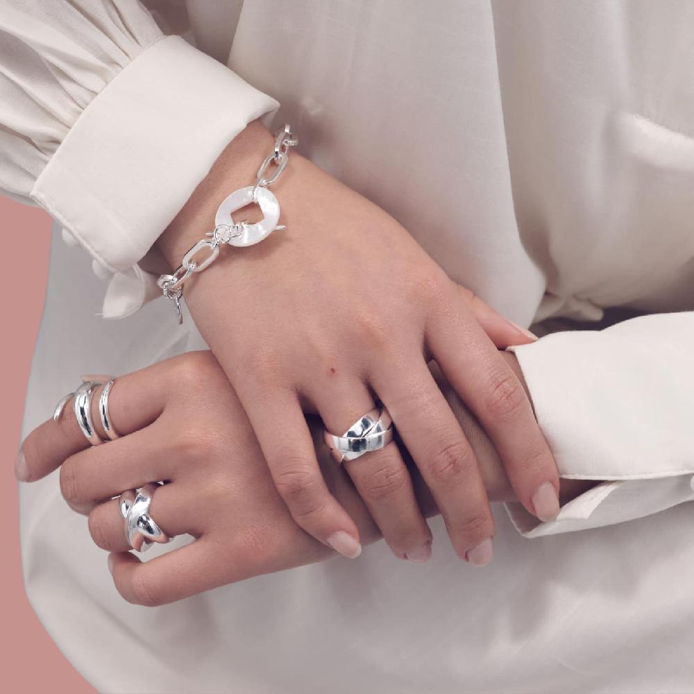 Unoaerre Bracciale catena argentata e madreperla | UNOAERRE Gioielli Saldi