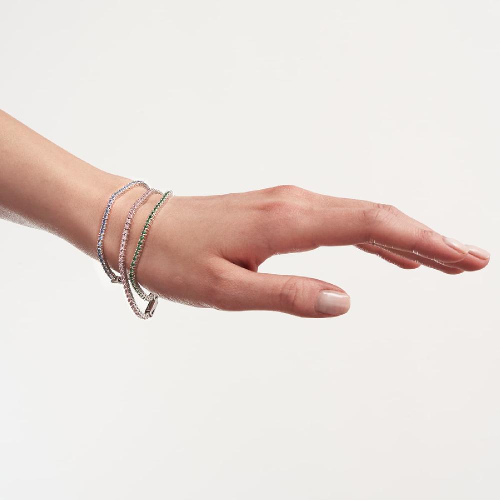 Unoaerre Bracciale tennis in argento con zirconi verdi | UNOAERRE Gioielli Vendite Flash