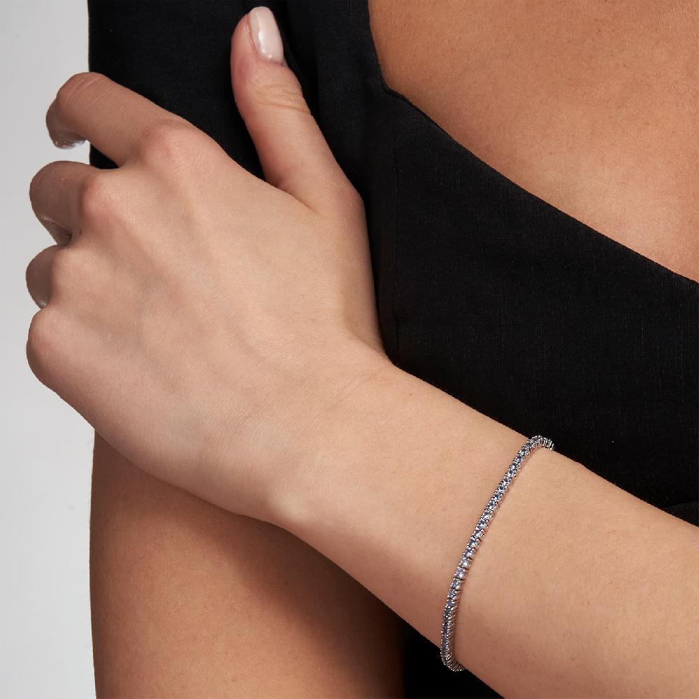 Unoaerre Bracciale tennis in argento con zirconi azzurri | UNOAERRE Gioielli Negozio