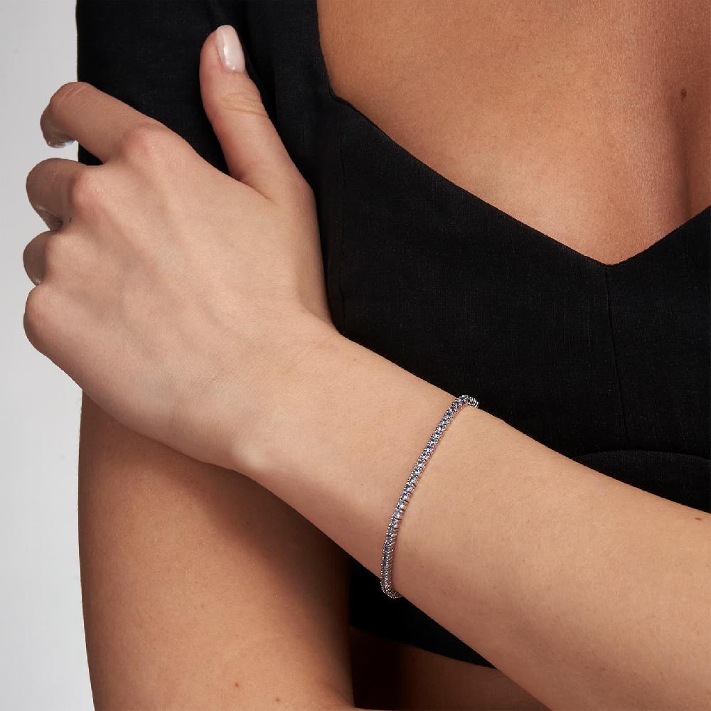 Unoaerre Bracciale tennis in argento con zirconi azzurri | UNOAERRE Gioielli Negozio