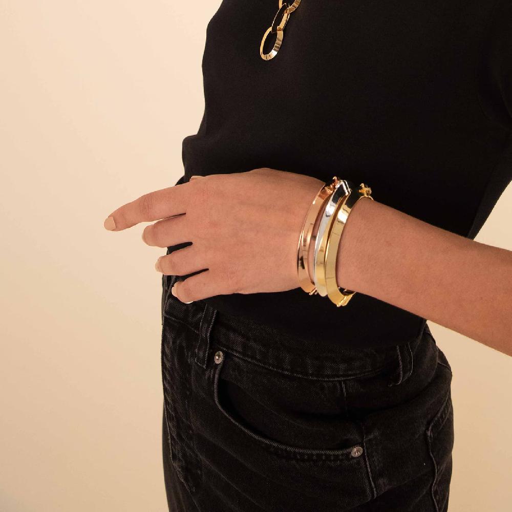Unoaerre Bracciale dorato rosa rigido a tubo triangolare da donna | UNOAERRE Gioielli Novità