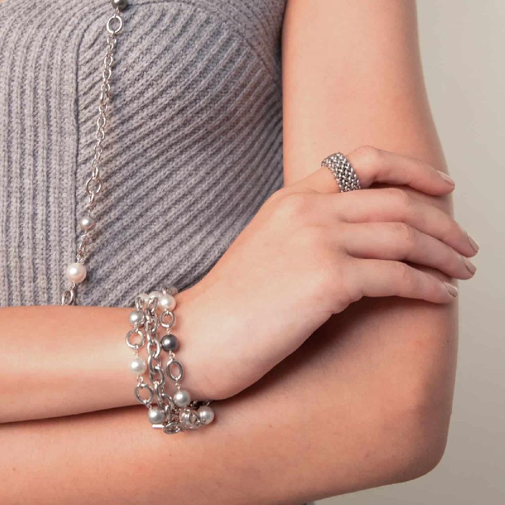 Unoaerre Unoaerre Bracciale in argento con perle bianche | UNOAERRE Gioielli Economico