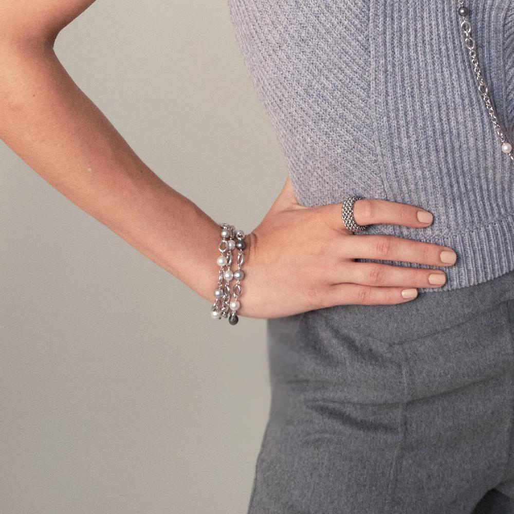 Unoaerre Unoaerre Bracciale in argento con perle bianche | UNOAERRE Gioielli Economico