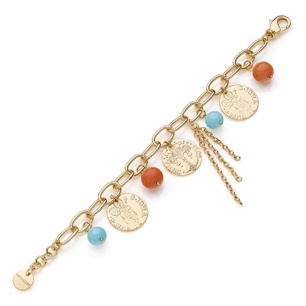 Unoaerre Bracciale in bronzo dorato con charms | UNOAERRE Gioielli Saldi