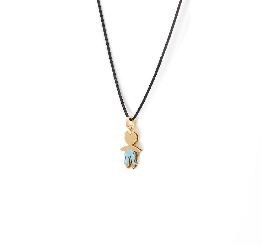 Unoaerre Collana con pendente in oro e smalto azzurro bimbo | UNOAERRE Gioielli Grandi sconti