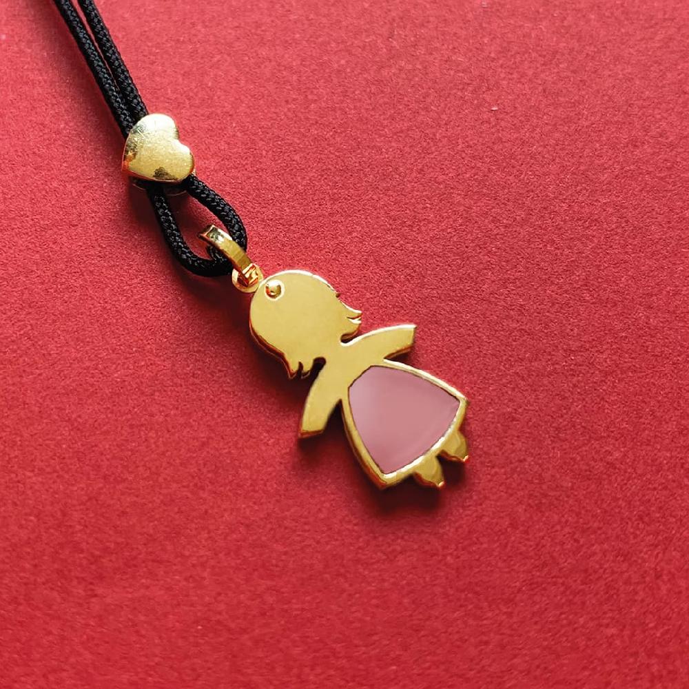 Unoaerre Collana con pendente in oro e smalto rosa bimba | UNOAERRE Gioielli Enormi risparmi