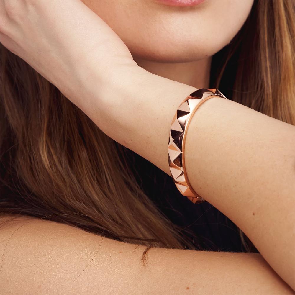 Unoaerre Bracciale rigido in bronzo dorato rosa piramidi | UNOAERRE Gioielli Prezzo basso