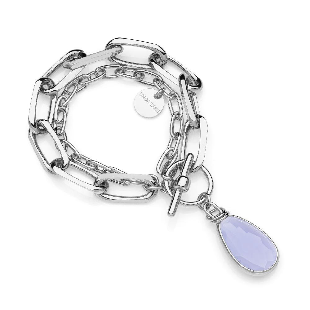 Unoaerre Bracciale in bronzo argentato cristallo glicine | UNOAERRE Gioielli