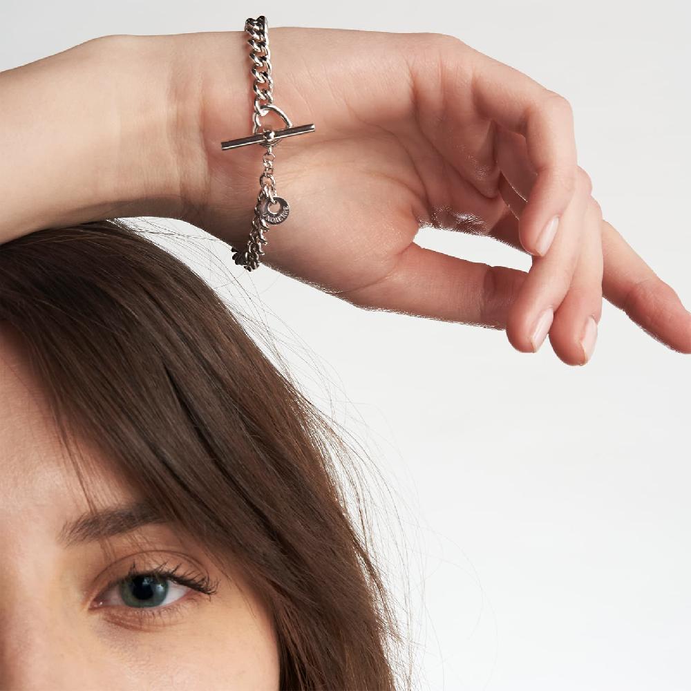 Unoaerre Bracciale in argento rodiato con cuori e cubic zirconia | UNOAERRE Gioielli Sconti questo mese
