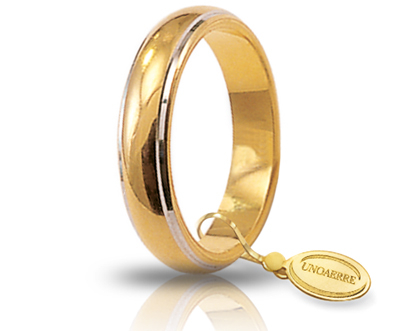 Unoaerre fede in oro giallo e bianco 070afn001010001075037 | UNOAERRE Gioielli