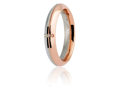 Unoaerre fede in oro rosso e bianco 070afc290003001075035 | UNOAERRE Gioielli