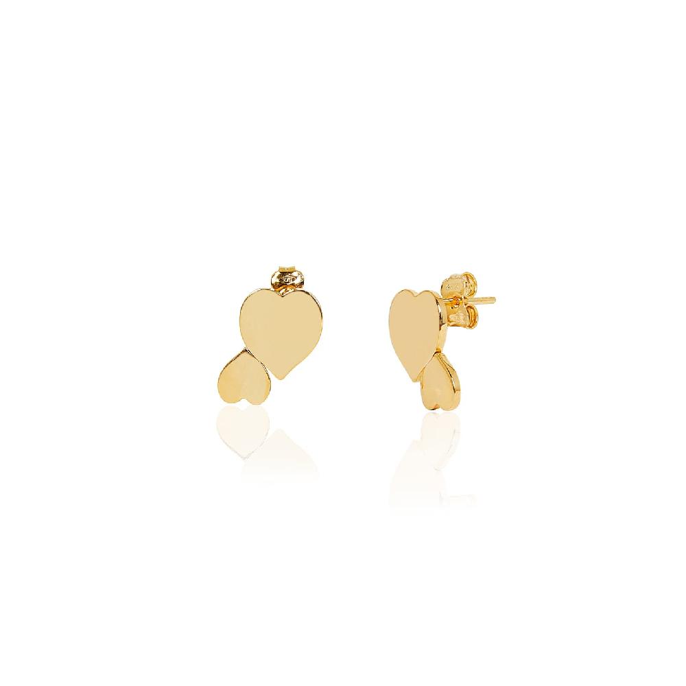 Unoaerre Orecchini in oro con doppio cuore | UNOAERRE Gioielli