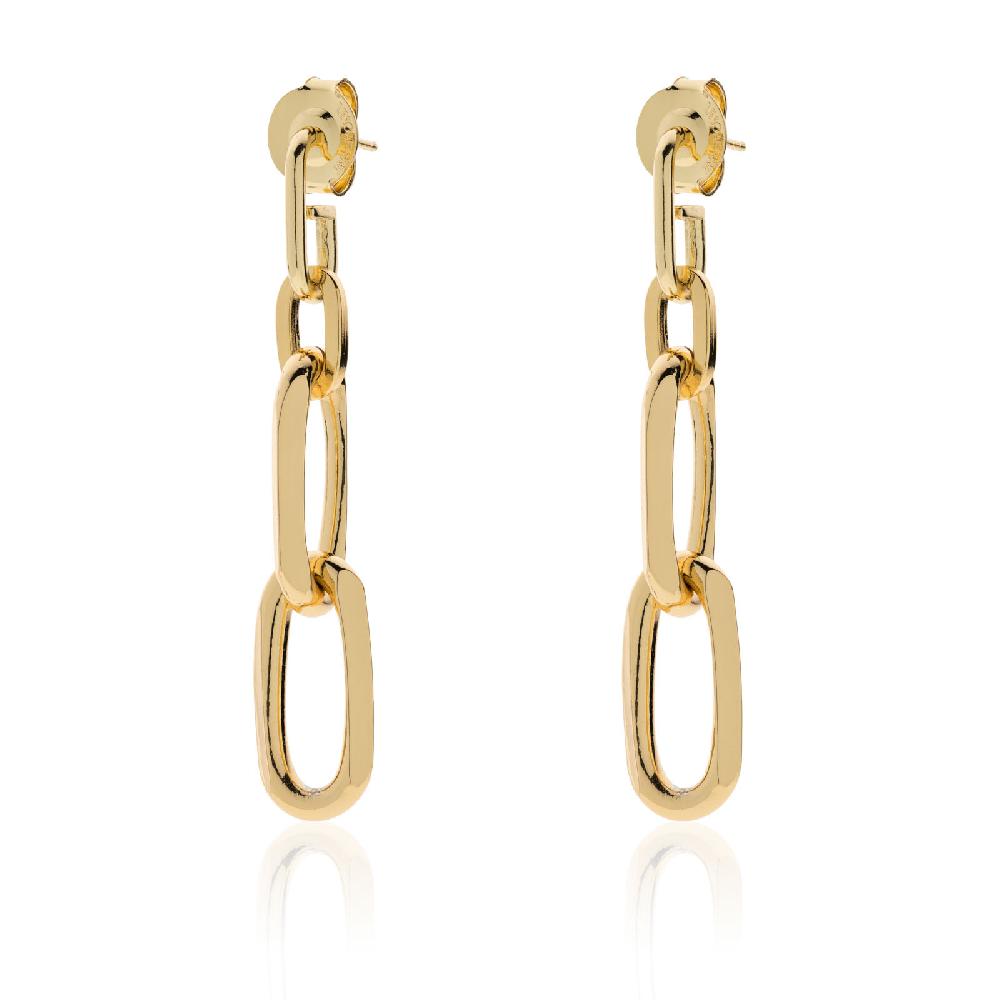 Unoaerre Orecchini catena in bronzo dorato | UNOAERRE Gioielli