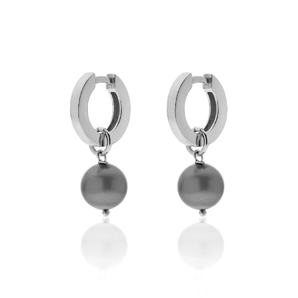 Unoaerre Unoaerre Orecchini in argento con perla nera | UNOAERRE Gioielli
