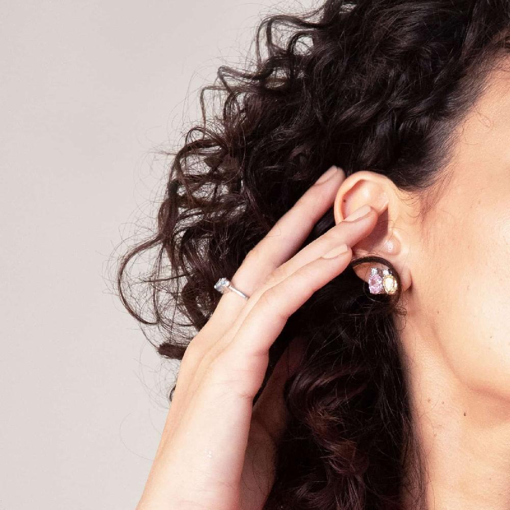 Unoaerre Orecchini in argento con e zicornia cubica rosa | UNOAERRE Gioielli Ultimo giorno