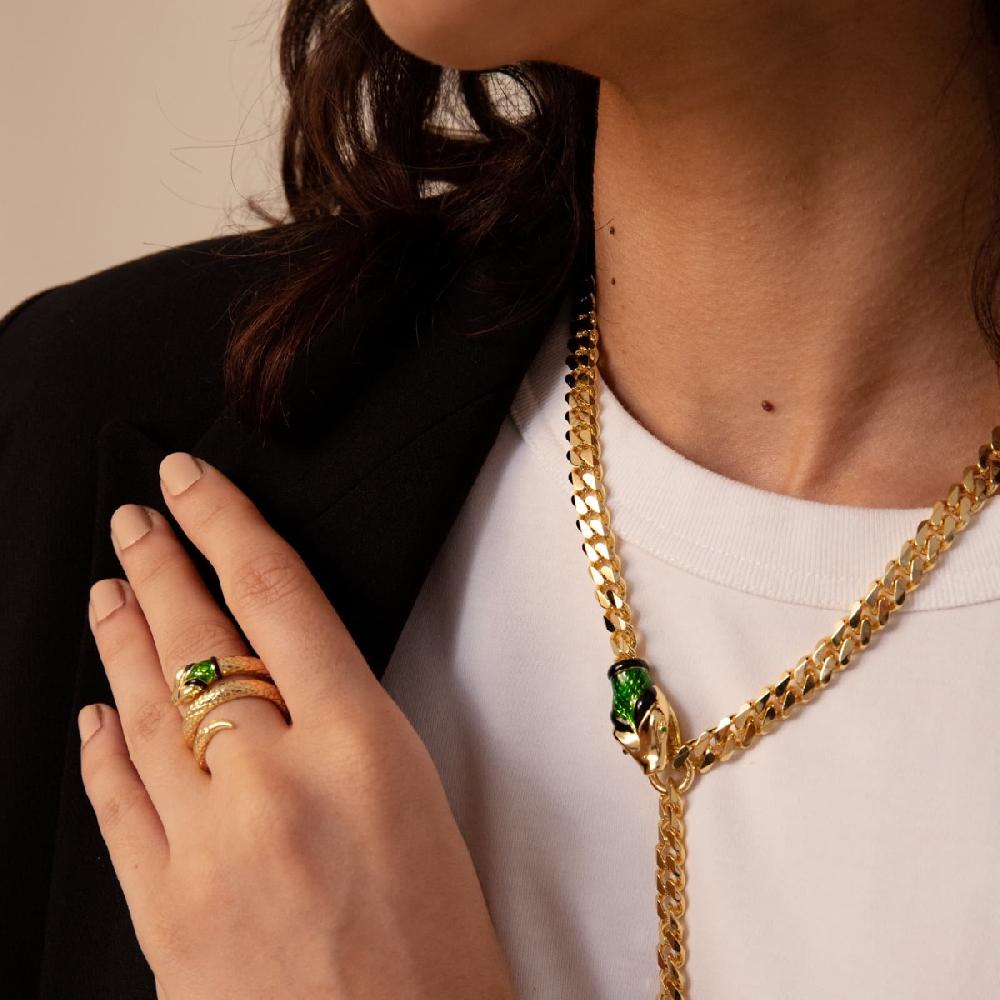 Unoaerre Collana donna grumetta con serpente smaltato | UNOAERRE Gioielli Vendita