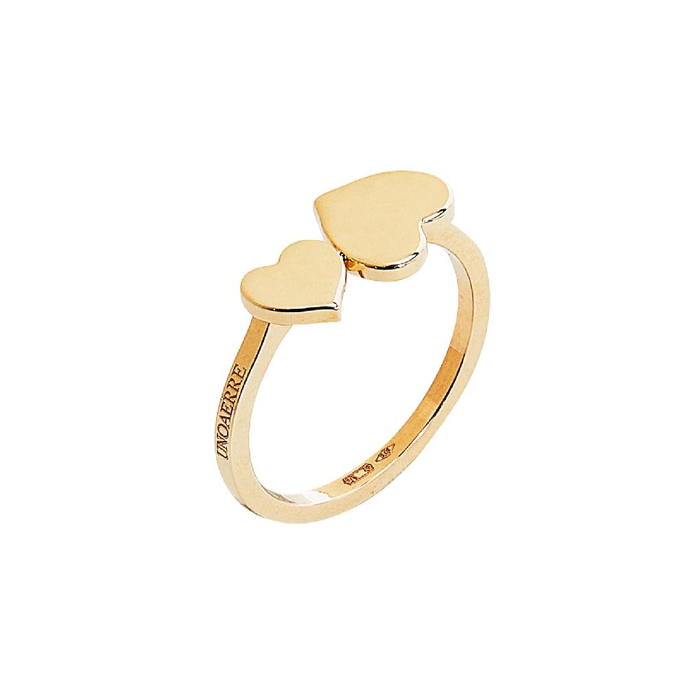 Unoaerre Anello in oro con cuore grande e piccolo | UNOAERRE Gioielli