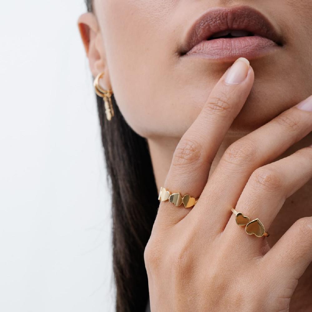 Unoaerre Anello in oro con cuore grande e piccolo | UNOAERRE Gioielli Bestseller