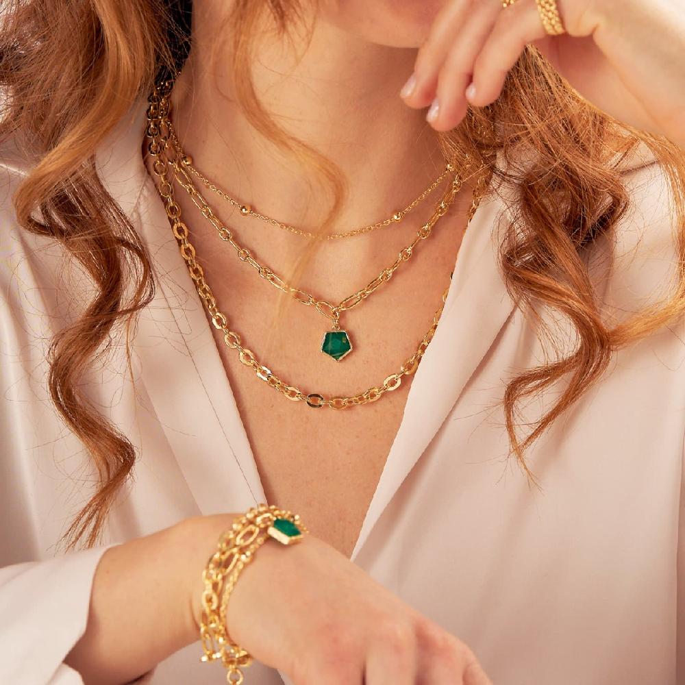 Unoaerre Collana donna dorata con pietra | UNOAERRE Gioielli Duty-free