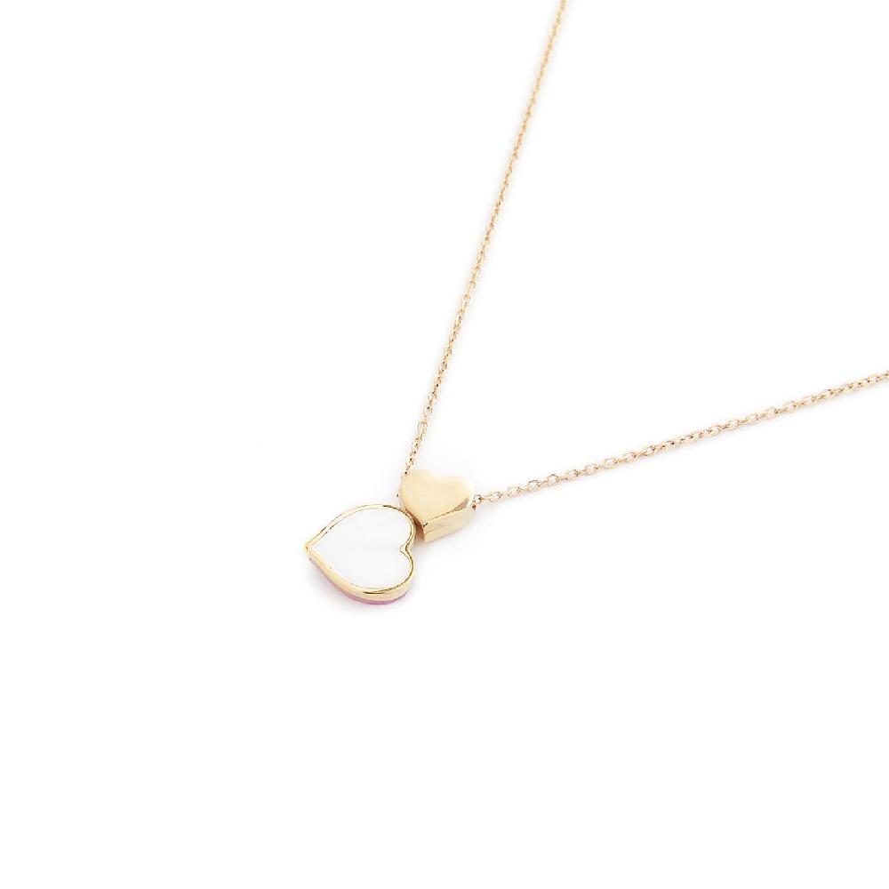 Unoaerre Collana in oro con cuori in oro e madreperla | UNOAERRE Gioielli Vendita