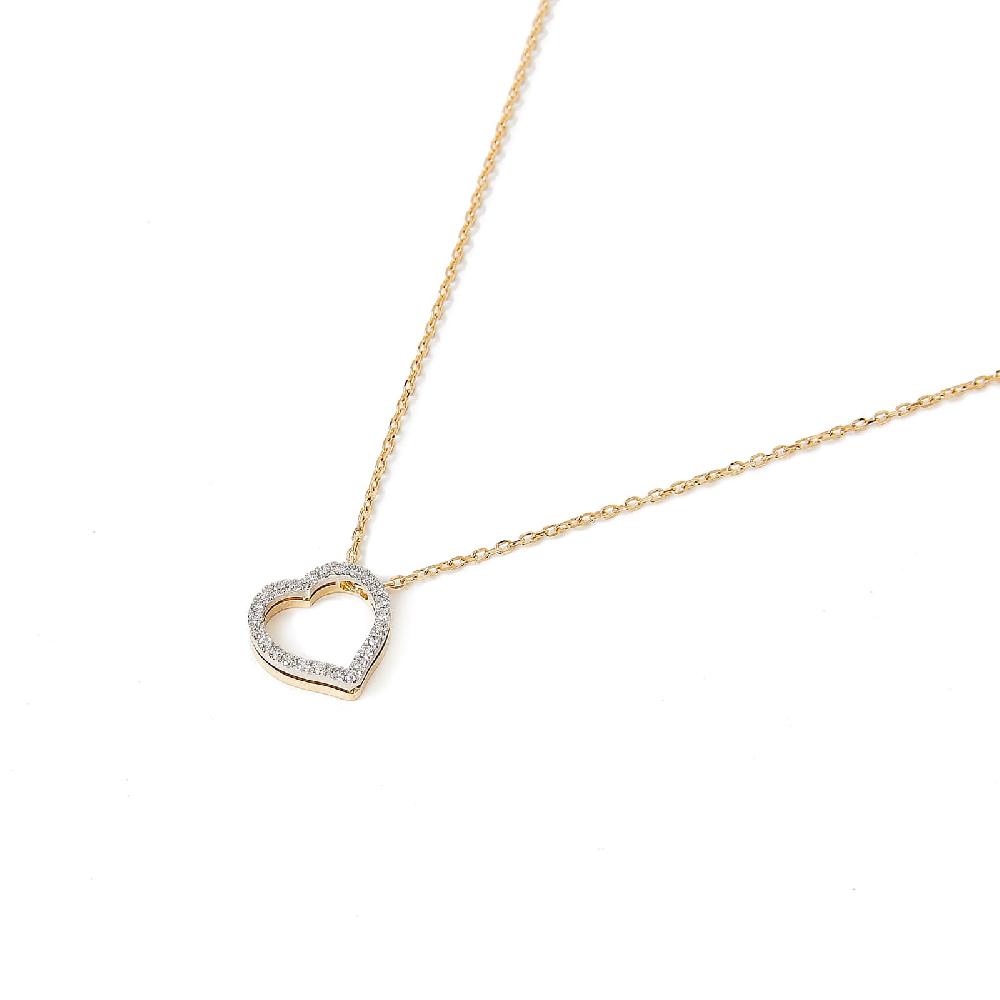 Unoaerre Collana corta in oro con cuore e diamanti | UNOAERRE Gioielli Soddisfazione Garantita