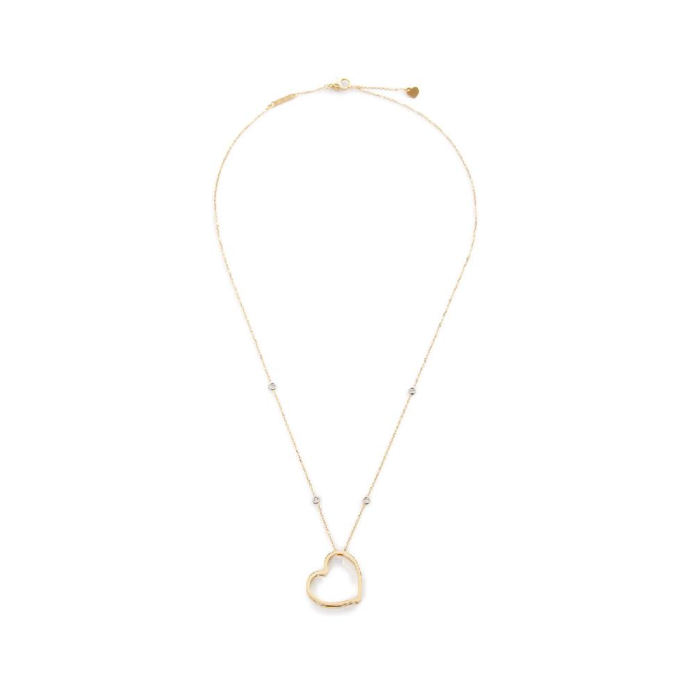 Unoaerre Collana in oro con cuore e diamanti | UNOAERRE Gioielli