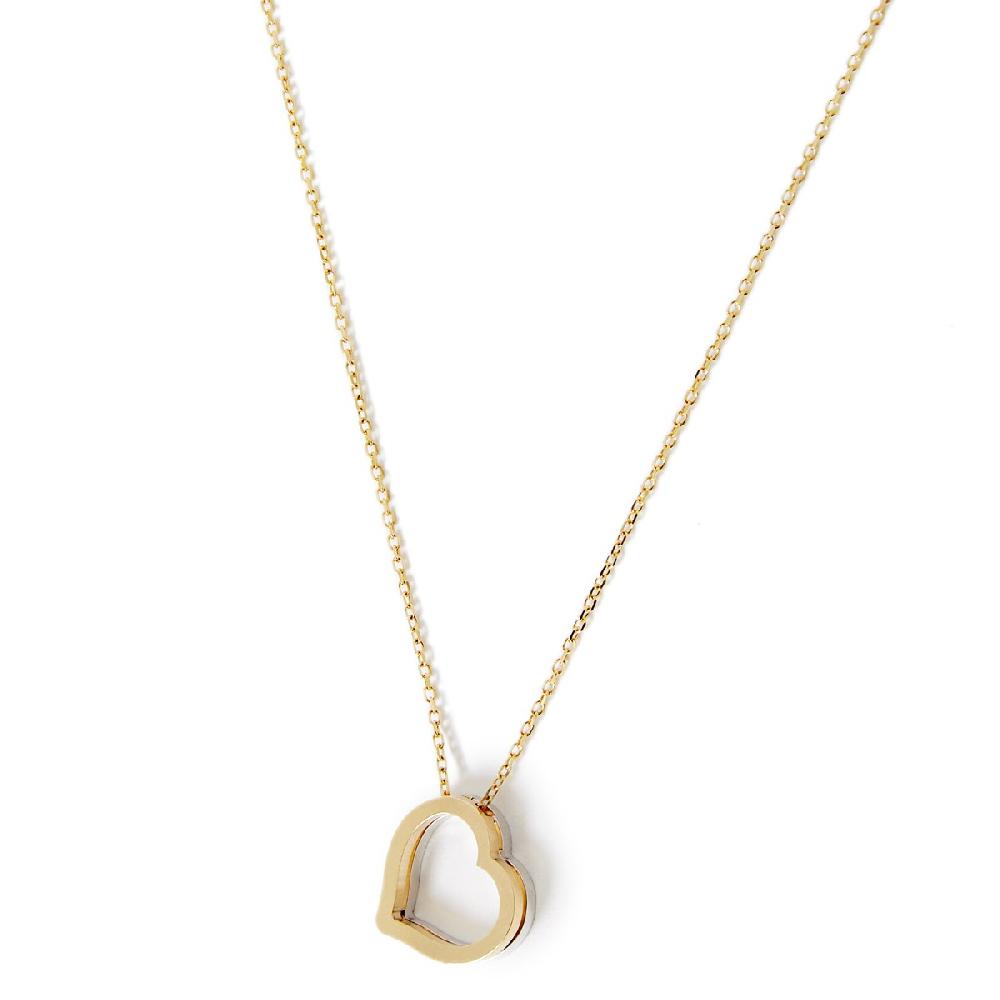 Unoaerre Collana in oro con pendente cuore bicolore | UNOAERRE Gioielli Acquista Ora