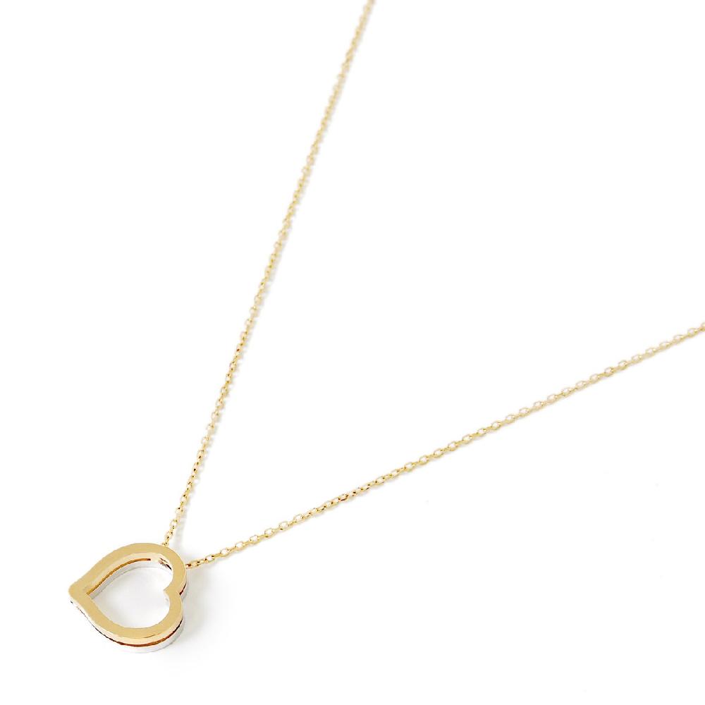 Unoaerre Collana in oro con pendente cuore bicolore | UNOAERRE Gioielli Acquista Ora