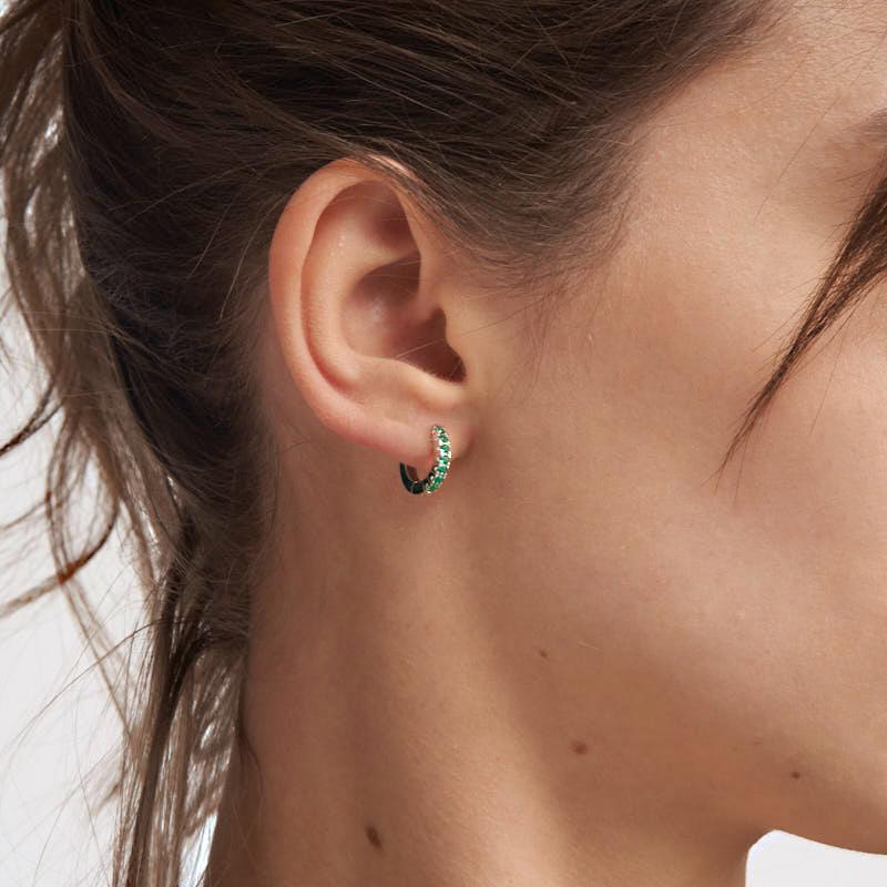 Unoaerre Orecchini in argento con zirconia cubica verde | UNOAERRE Gioielli Offerta