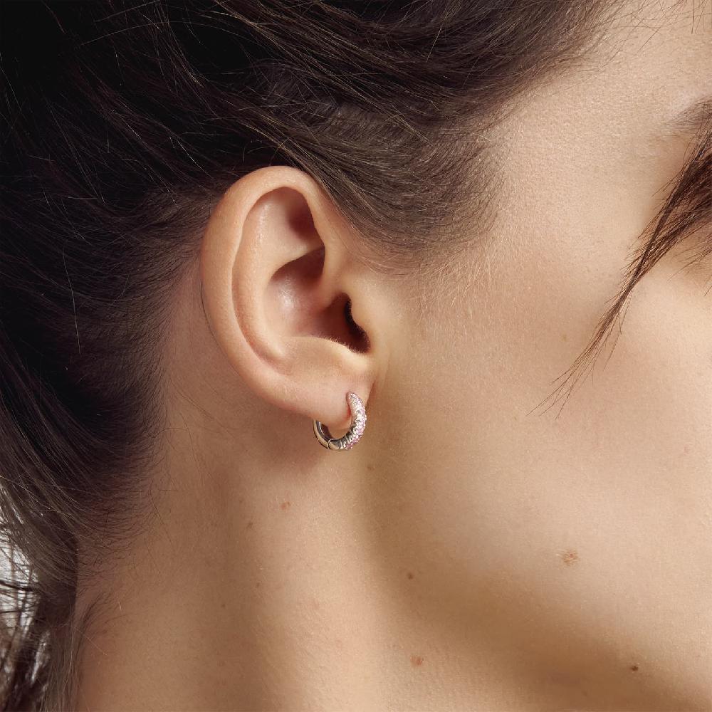 Unoaerre Orecchini in argento con cubic zirconia rosa | UNOAERRE Gioielli Economico