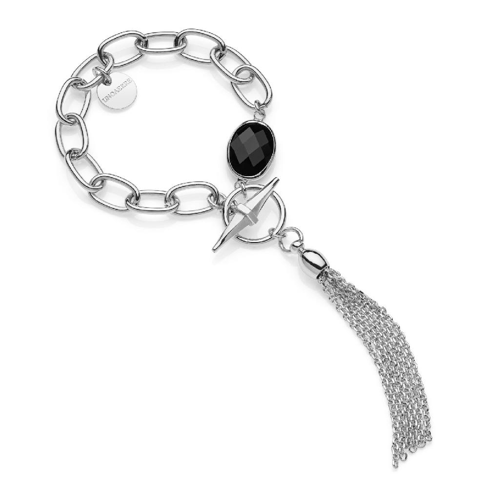 Unoaerre Bracciale catena argento e pietra nera | UNOAERRE Gioielli Solo un giorno rimasto