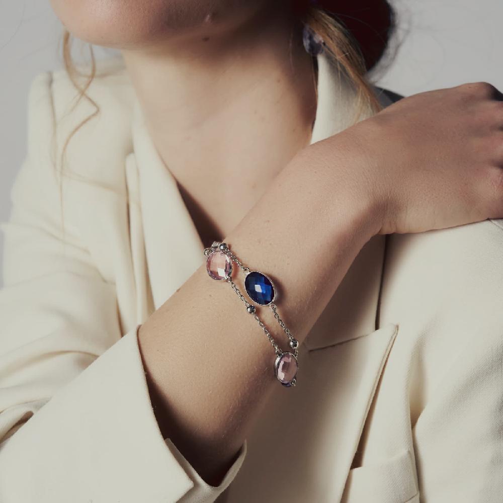 Unoaerre Bracciale donna con pietre rosa e blu | UNOAERRE Gioielli 50% di sconto per tempo limitato