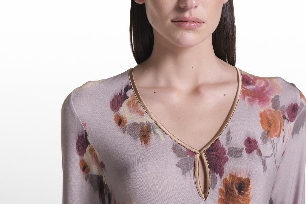 Verdiani Camicia Viscosa Stampa Fiore Saldi