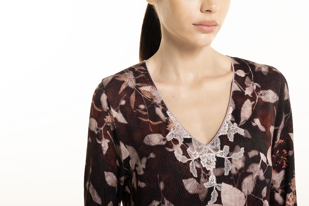 Verdiani Camicia Viscosa Stampa Fiore Spedizione Gratuita
