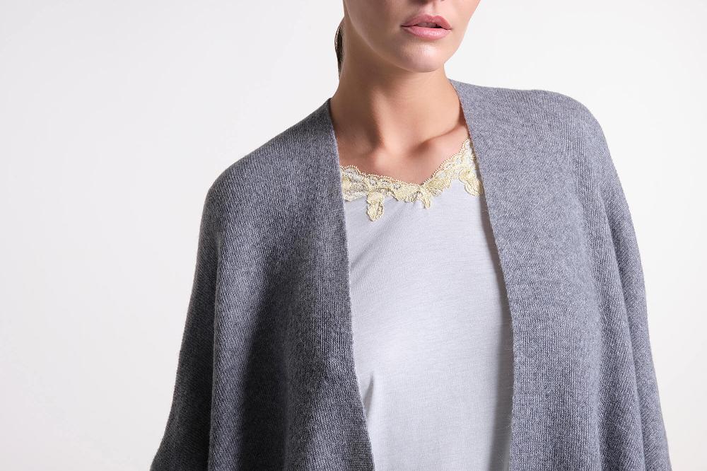 Verdiani Poncho Double Misto Lana Novità