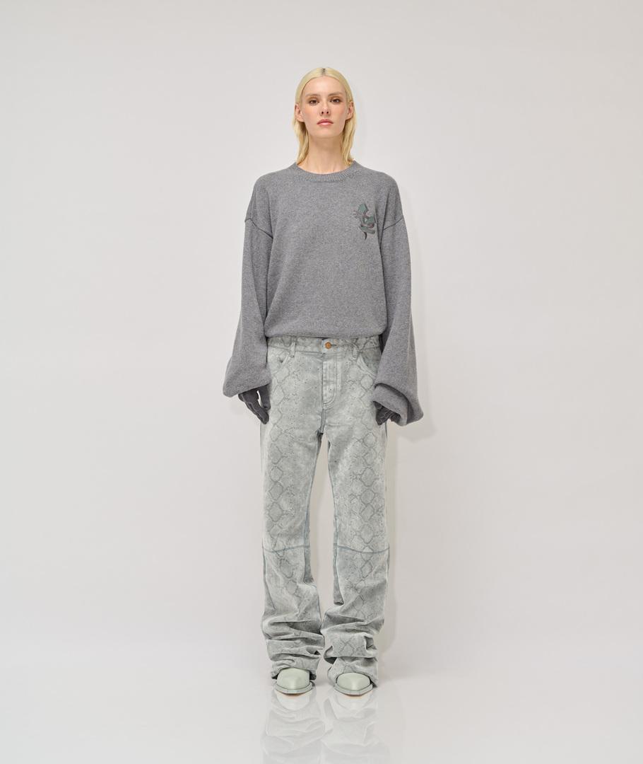 Vespa Snake flocked denim pants Vendita