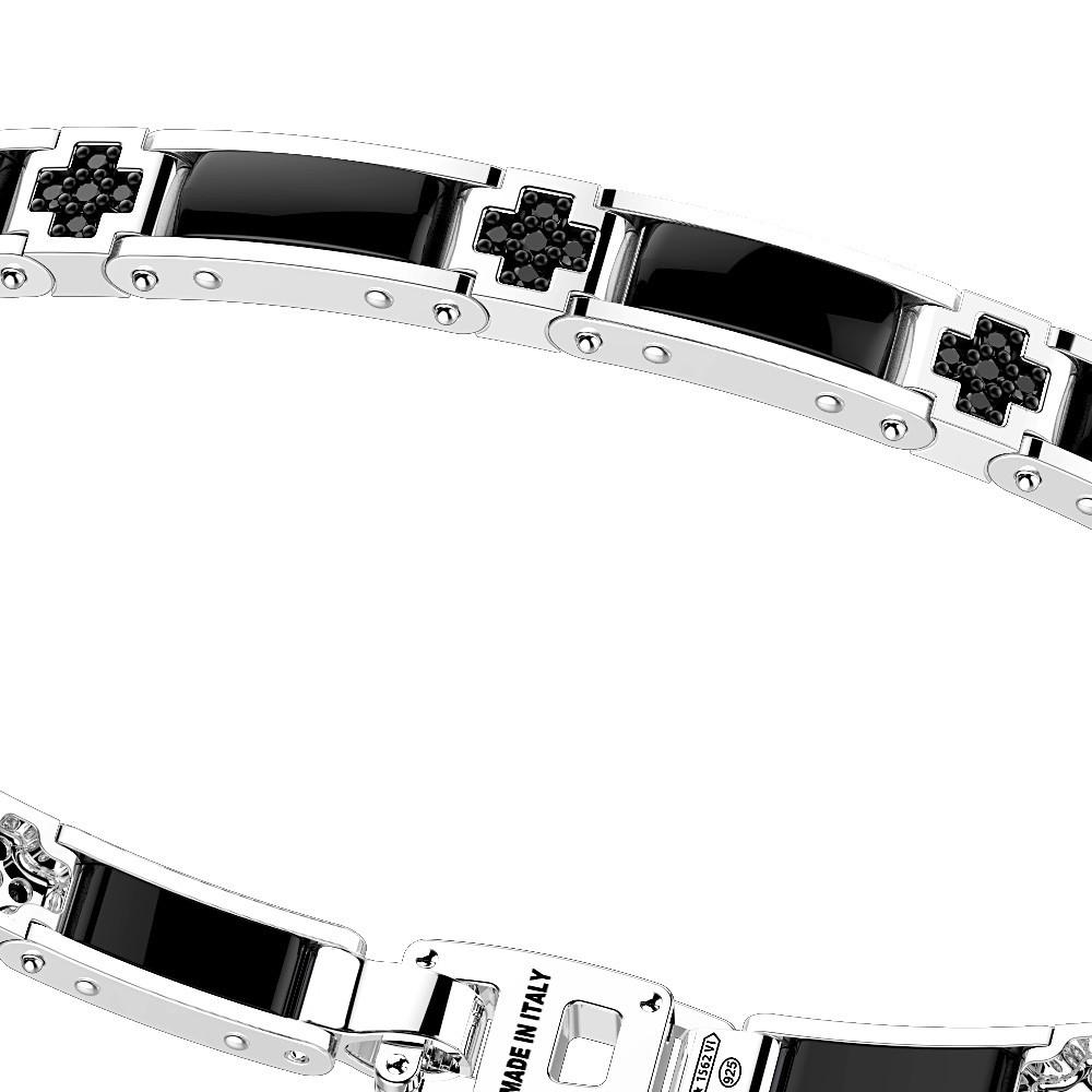 Zancan Bracciale Zancan in argento e ceramica con pietre Vendita Calda